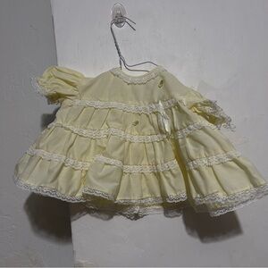 dress nannette vintage baby toddler yellow  lace ruffle 0-3 months  : Box Toy01: